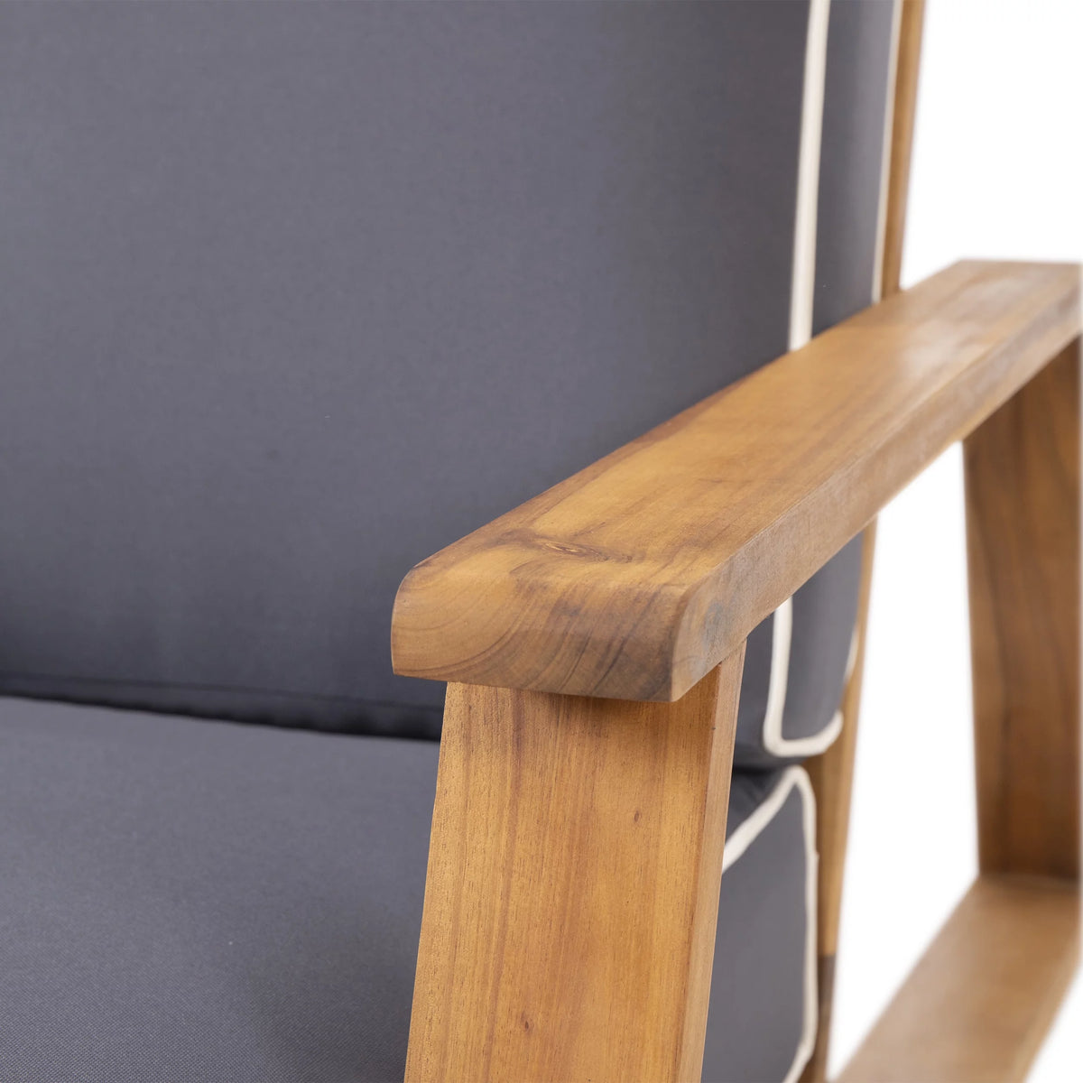 Acacia Wood Club Chairs with Cushions, Set of 2 C70152
