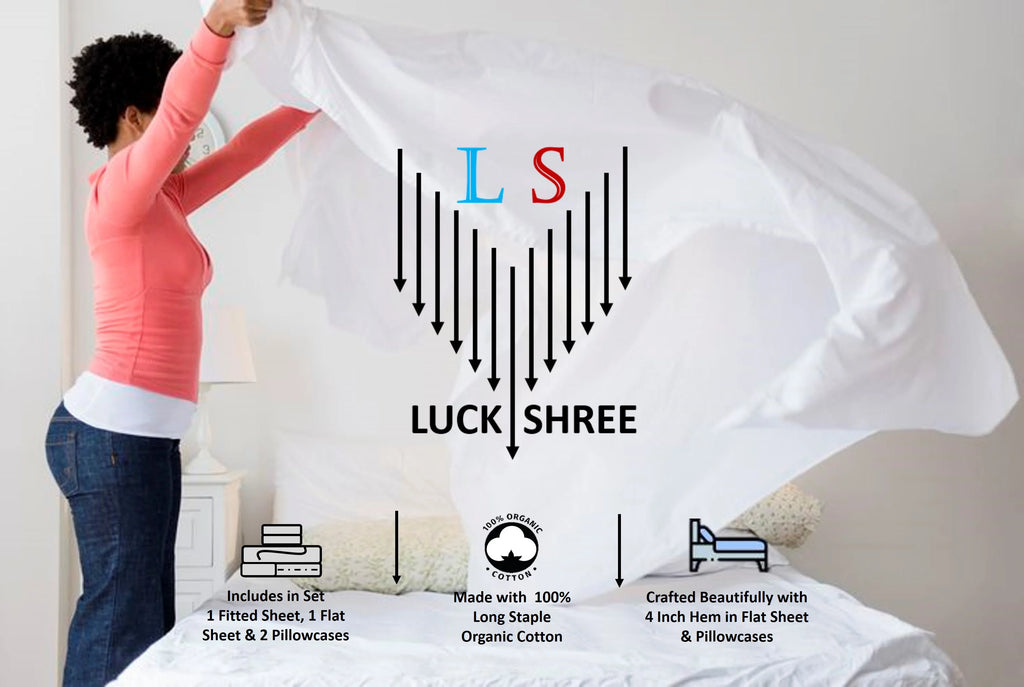Queen XL Size Organic Cotton Sheet Set A9973