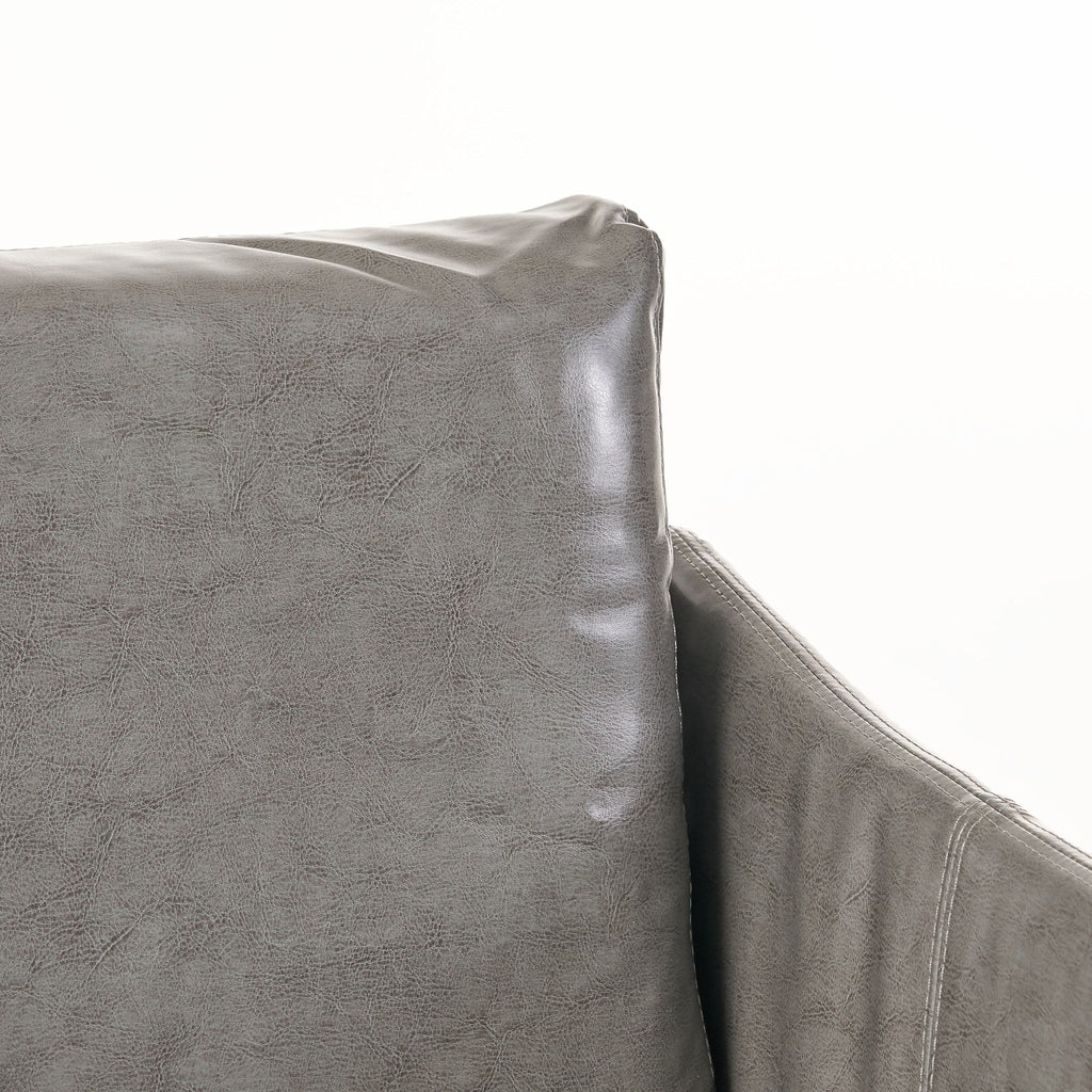 Gray Faux Leather Loveseat R868733