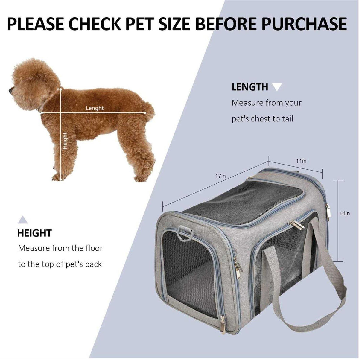 Pet Carrier for Cats, Dogs and Puppies C631