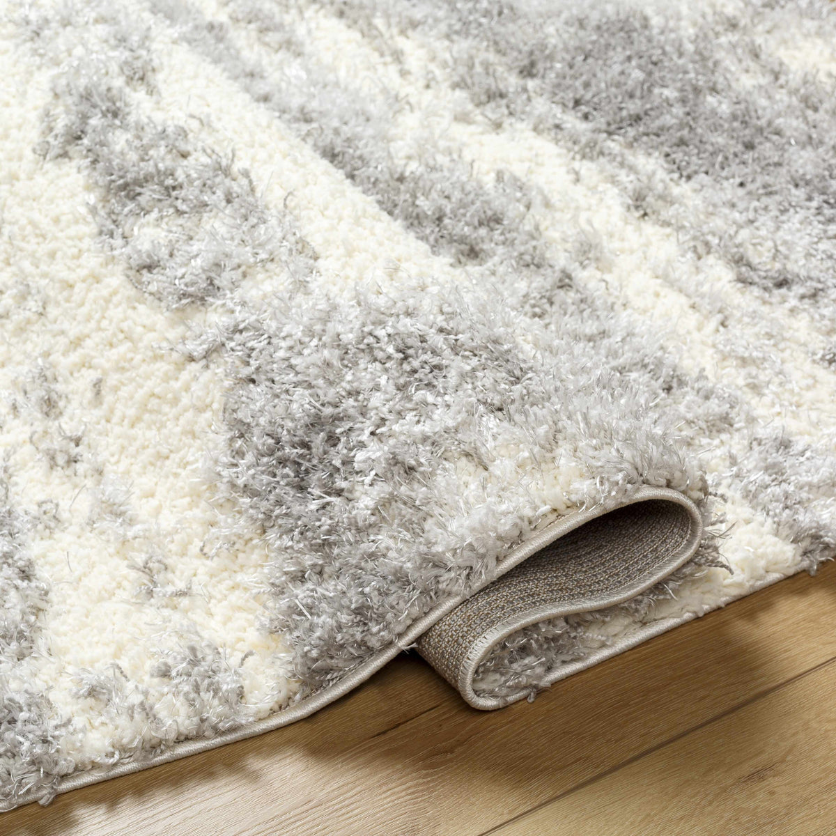 Gray Brown Plush Pile Area Rug 2' x 3' P8812