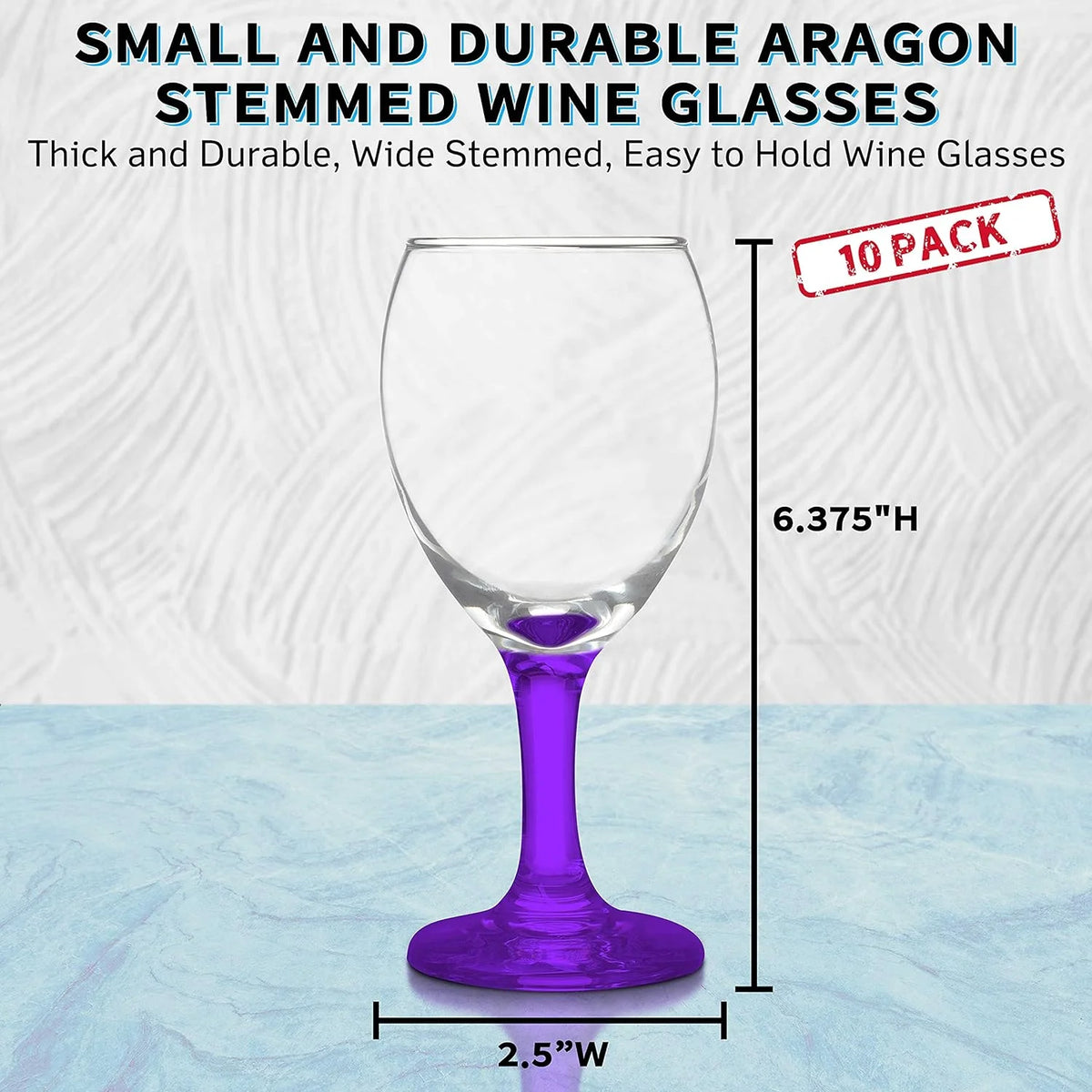 Purple 8.5 Oz Wine Glasses Set I6591