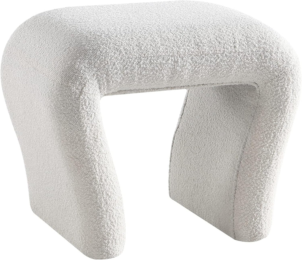 Boucle Vanity Stool with Wooden Legs R76355