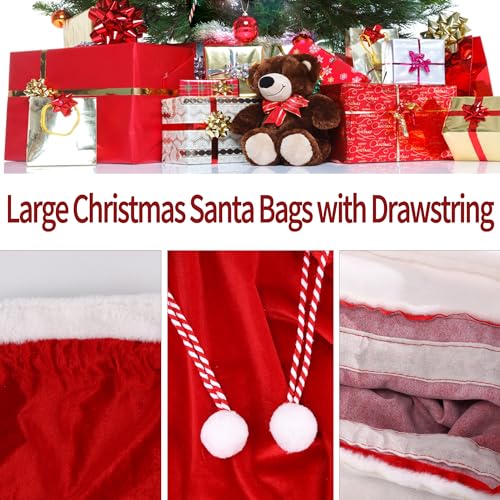 Large Red Velvet Drawstring Gift Bags G47787