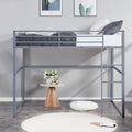 White Twin Metal Loft Bed with Safety Guard Rails P3318