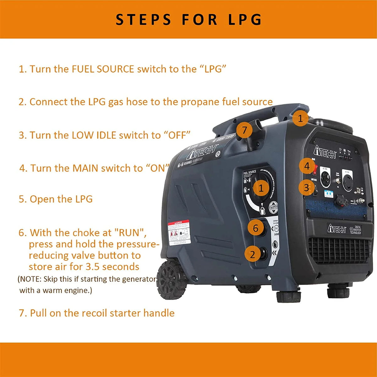 2300-Watt Dual Fuel Portable Inverter Generator K955