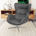 Gray LeatherSoft Swivel Wing Chair U1753