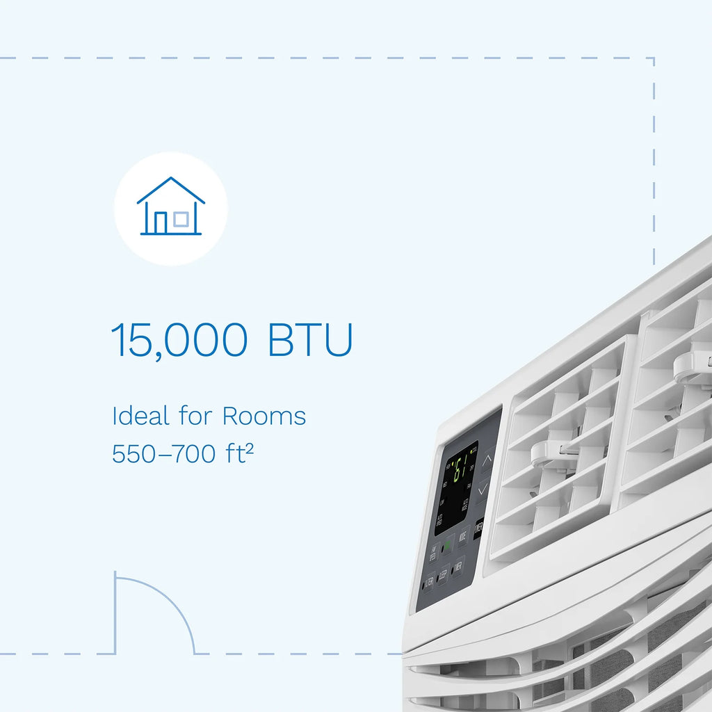 15000 BTU Window Air Conditioner with Digital Thermostat and Remote Control B65193
