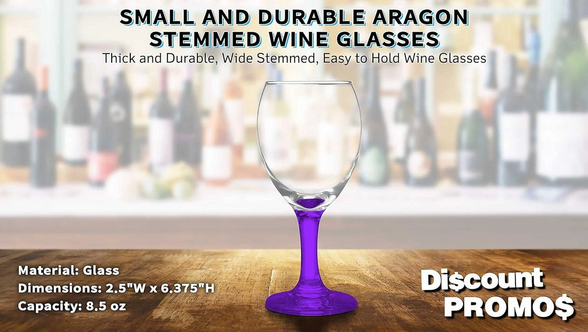 Purple 8.5 Oz Wine Glasses Set I6591