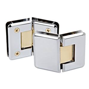 Chrome with Brass Accents 135 Degree Glass-to-Glass Standard Hinge X269