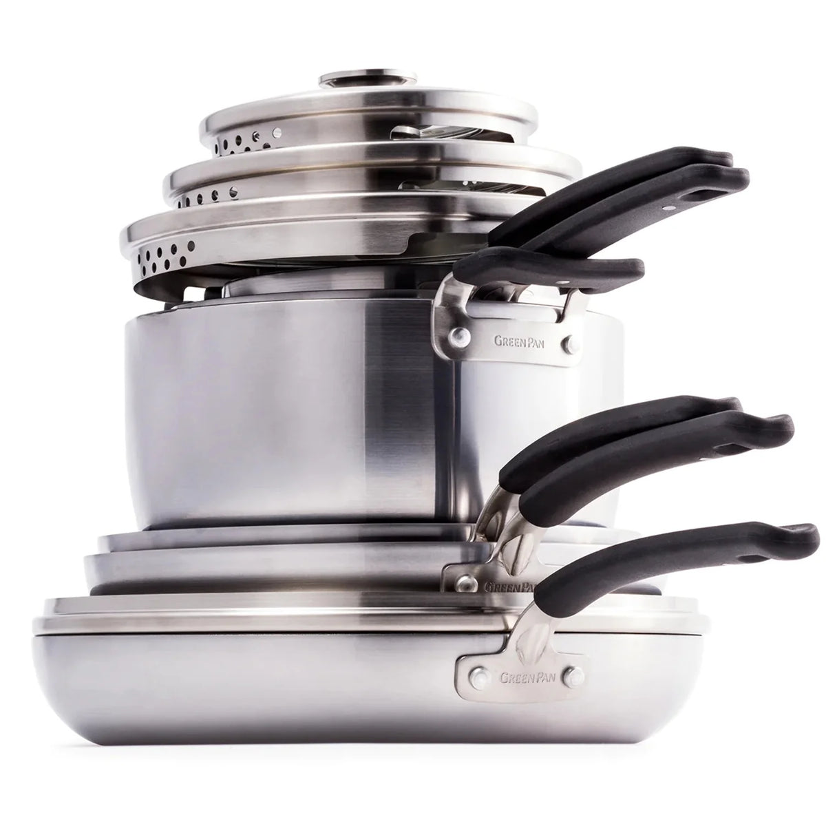 Stainless Steel Ceramic Nonstick 11-Piece Cookware Set V709