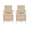 Acacia Wood Outdoor Lounge Chair Set of 2 Light Brown V274748