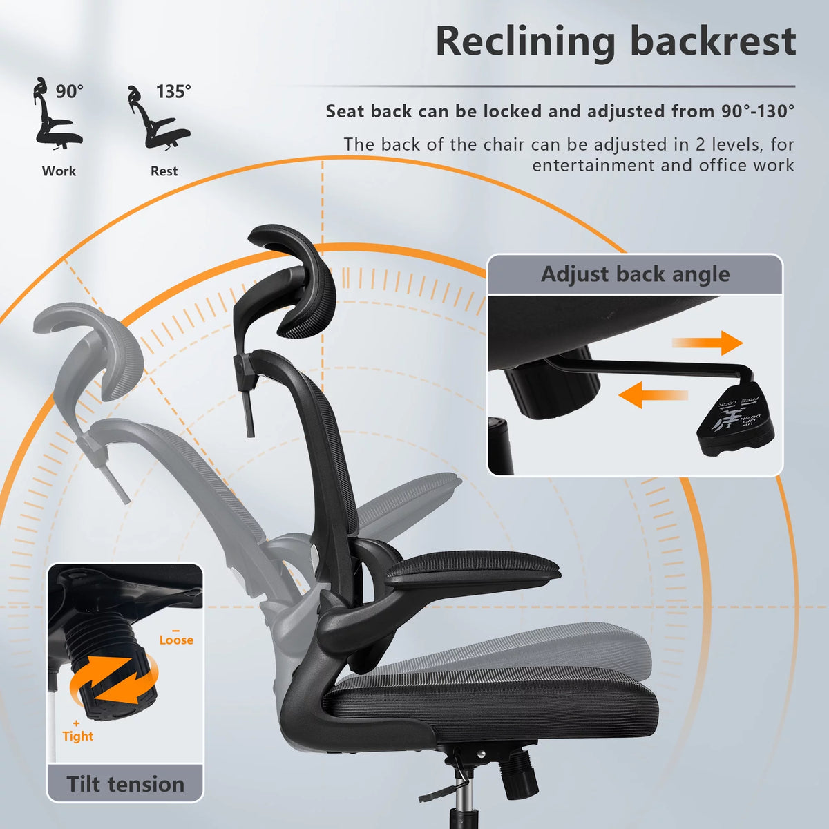 Black High Back Mesh Ergonomic Office Chair G820