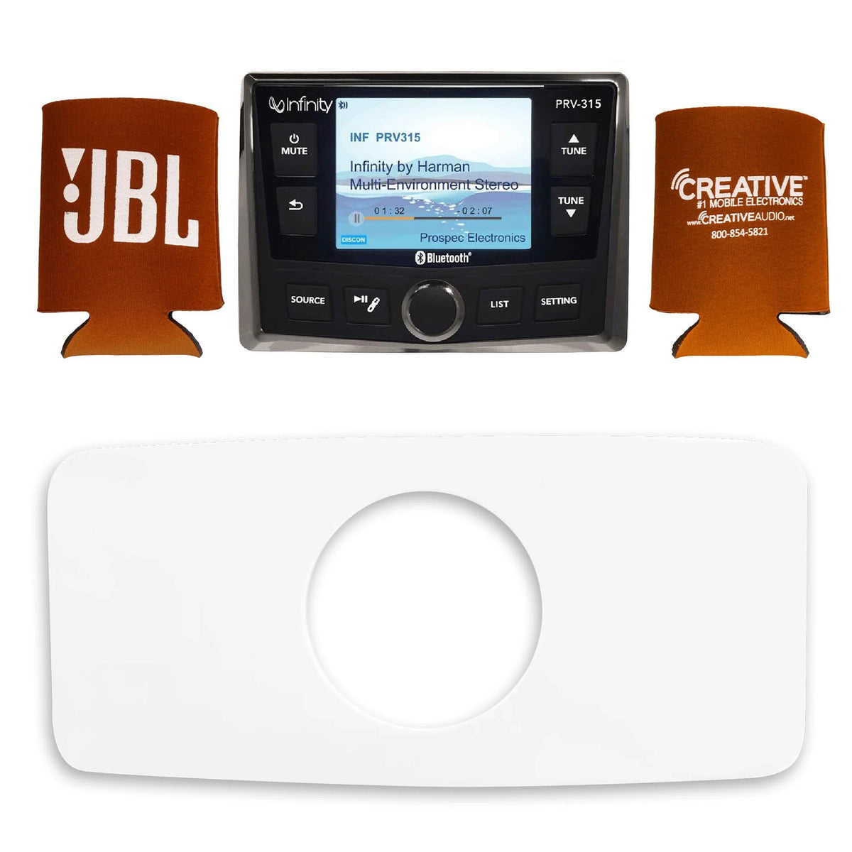 Waterproof Marine Radio Dash Kit - White B389774