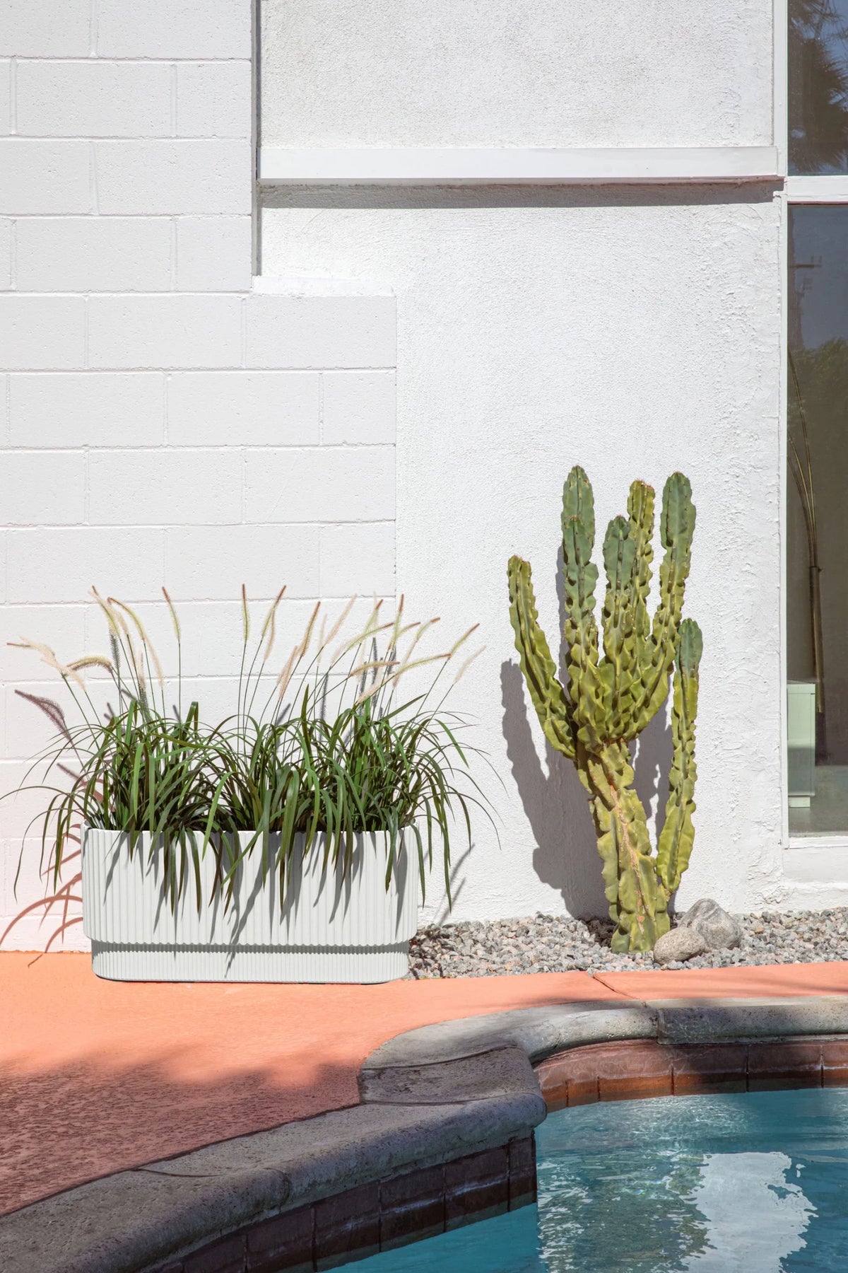 30" Long Plastic-Stone Planter White R926