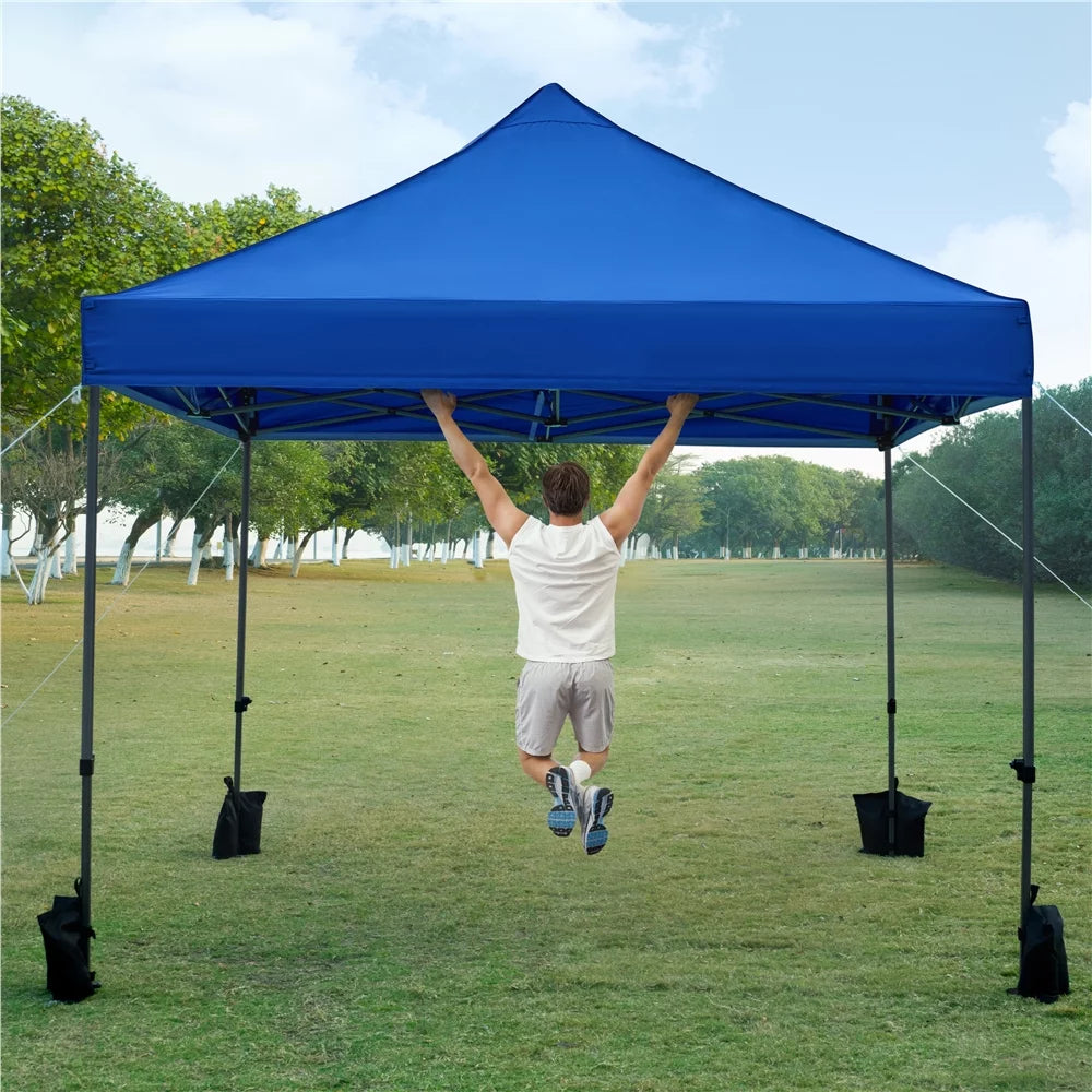 Adjustable 10' x 10' Pop-up Canopy with Wheeled Carry Bag, Blue S829750