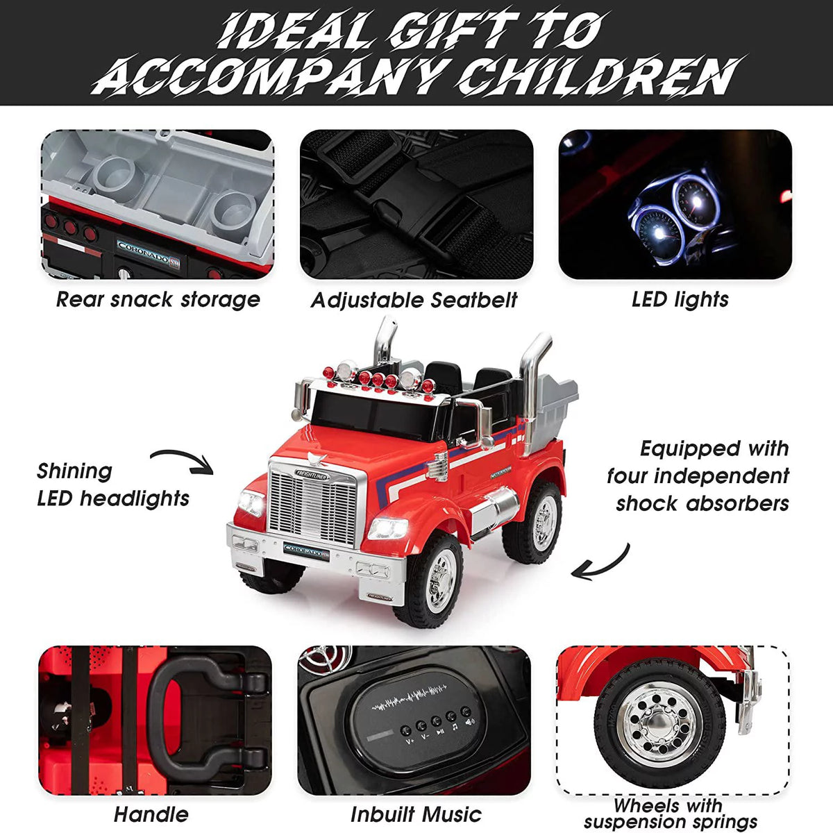 Kids Ride-On Toy Car Cover Black 55.5 x 32 x 31.5 inches C853