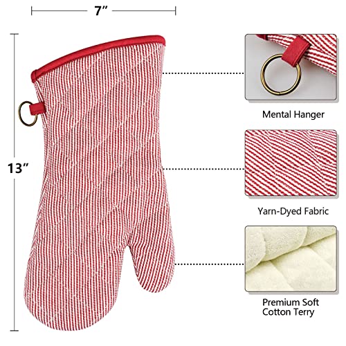 1 Pair 100% Cotton Heat Resistant Oven Mitts F560