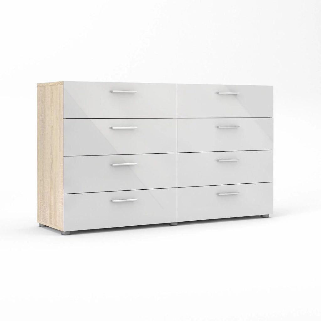 White 8 Drawer Double Dresser V865627
