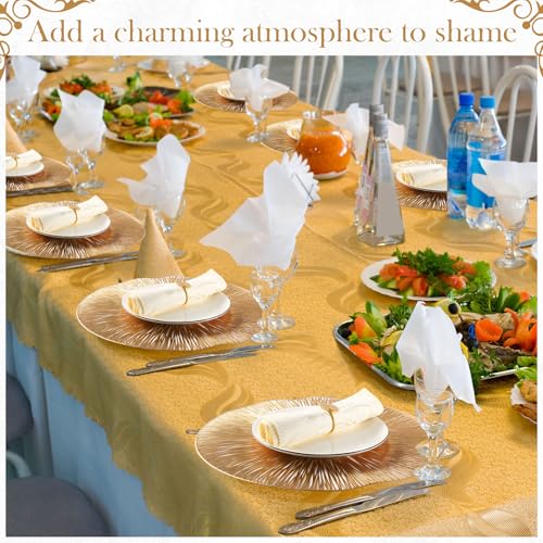 100 Set Gold 15 Inch Round Placemats and Napkin Rings L522