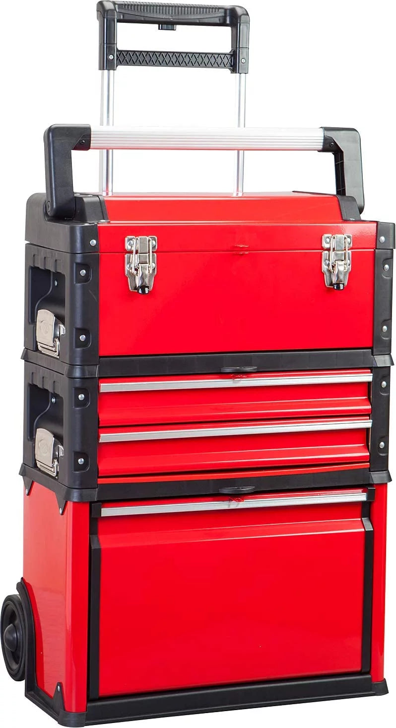 Red Rolling Tool Chest with Wheels 3 Drawers R9909