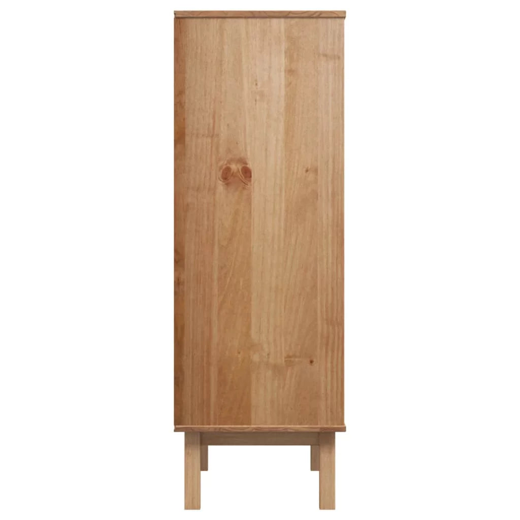 Brown and Gray Solid Wood Pine Highboard J3405