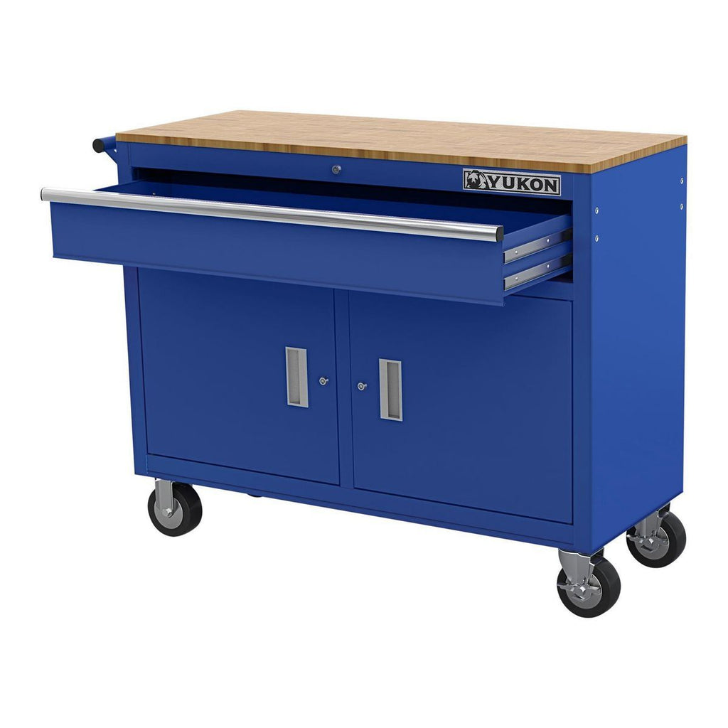 46 in. Mobile Workbench with Solid Wood Top T332