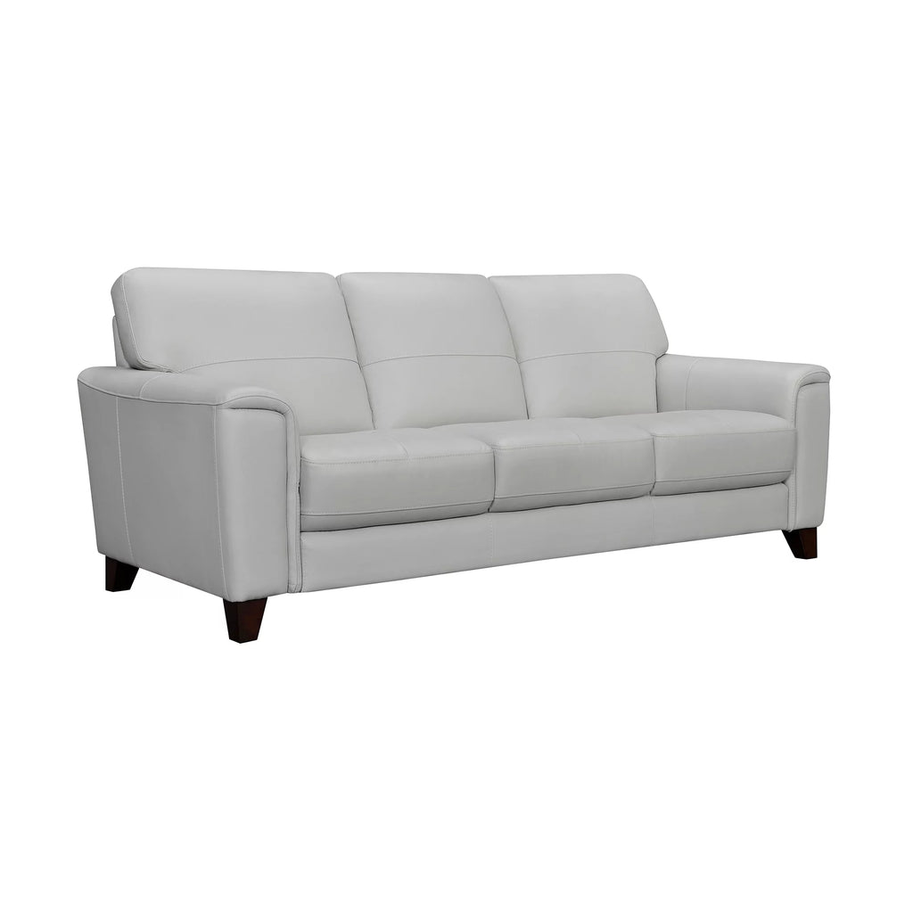 87" Dove Gray Genuine Leather Square Arm Sofa P15598