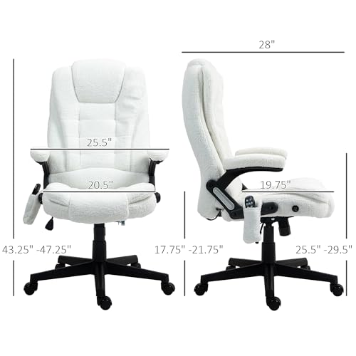 White Velvet High Back Reclining Office Chair with Remote X485327