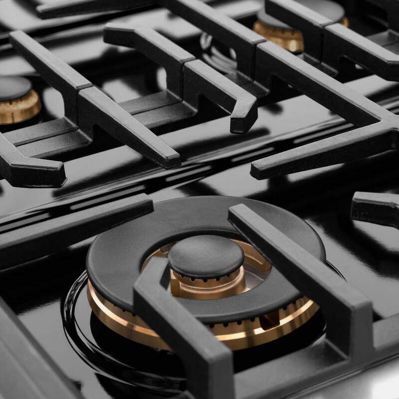 36 in. 6-Burner Freestanding Gas Range and Convection Oven in Stainless Steel and Polished Gold Y5789