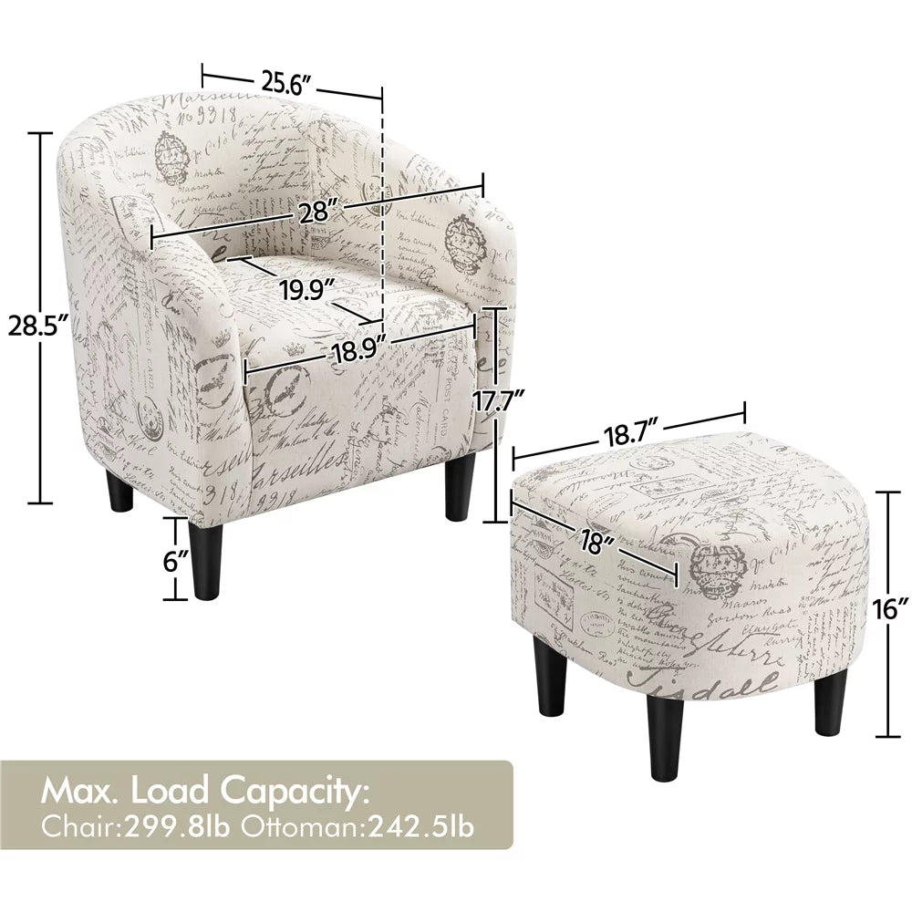 Velvet Accent Arm Chair and Ottoman Set Gray F385935