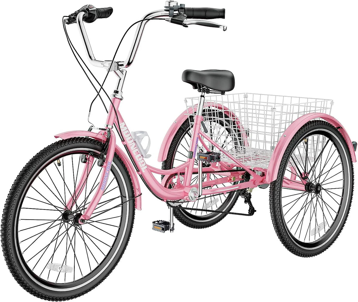 24 inch 7 Speed Adult Tricycle with Shopping Basket U194801