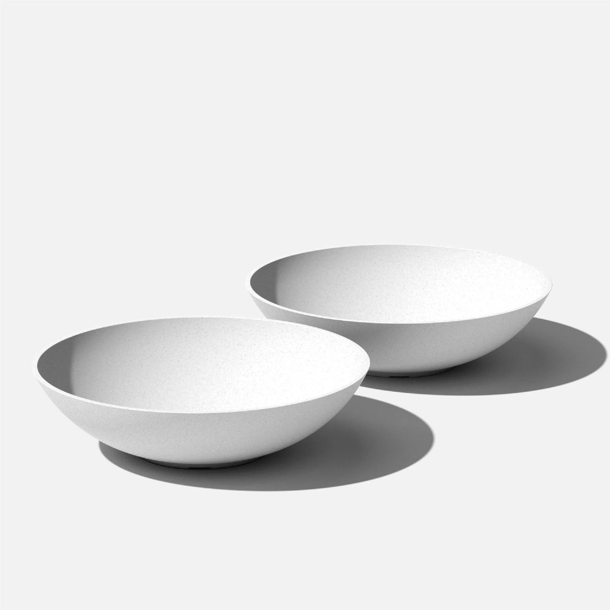 24" Plastic-Stone Planter 2-Pack White E23363