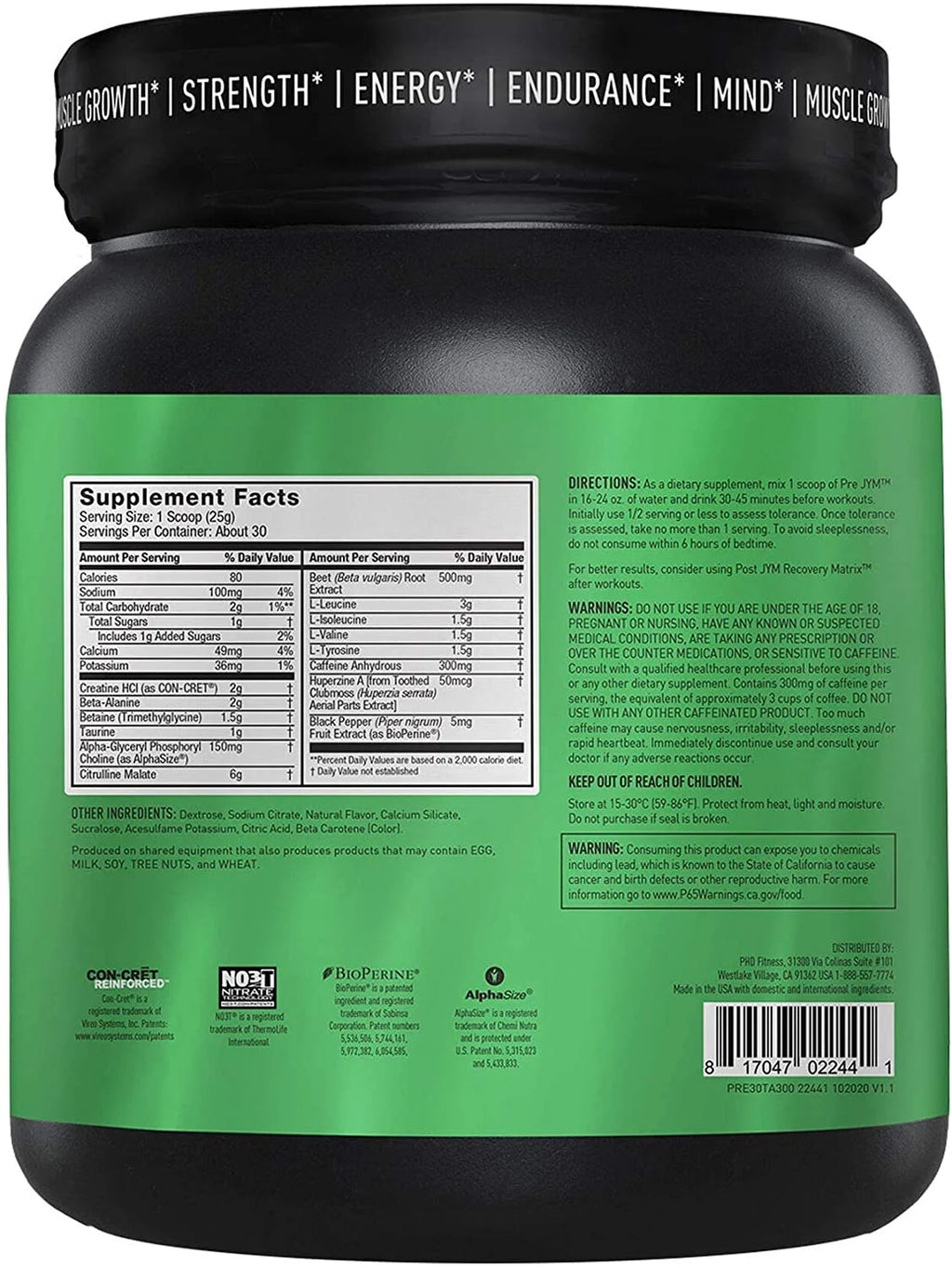 Pre Workout Powder Tangerine 30 Servings M3660