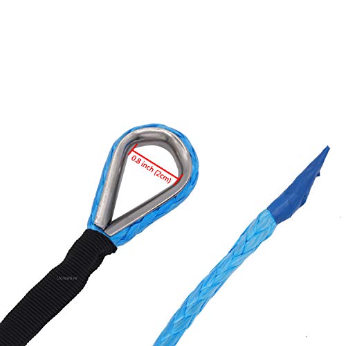 1/4 Inch x 50 Feet Synthetic Winch Line Cable Rope with Sleeve S151