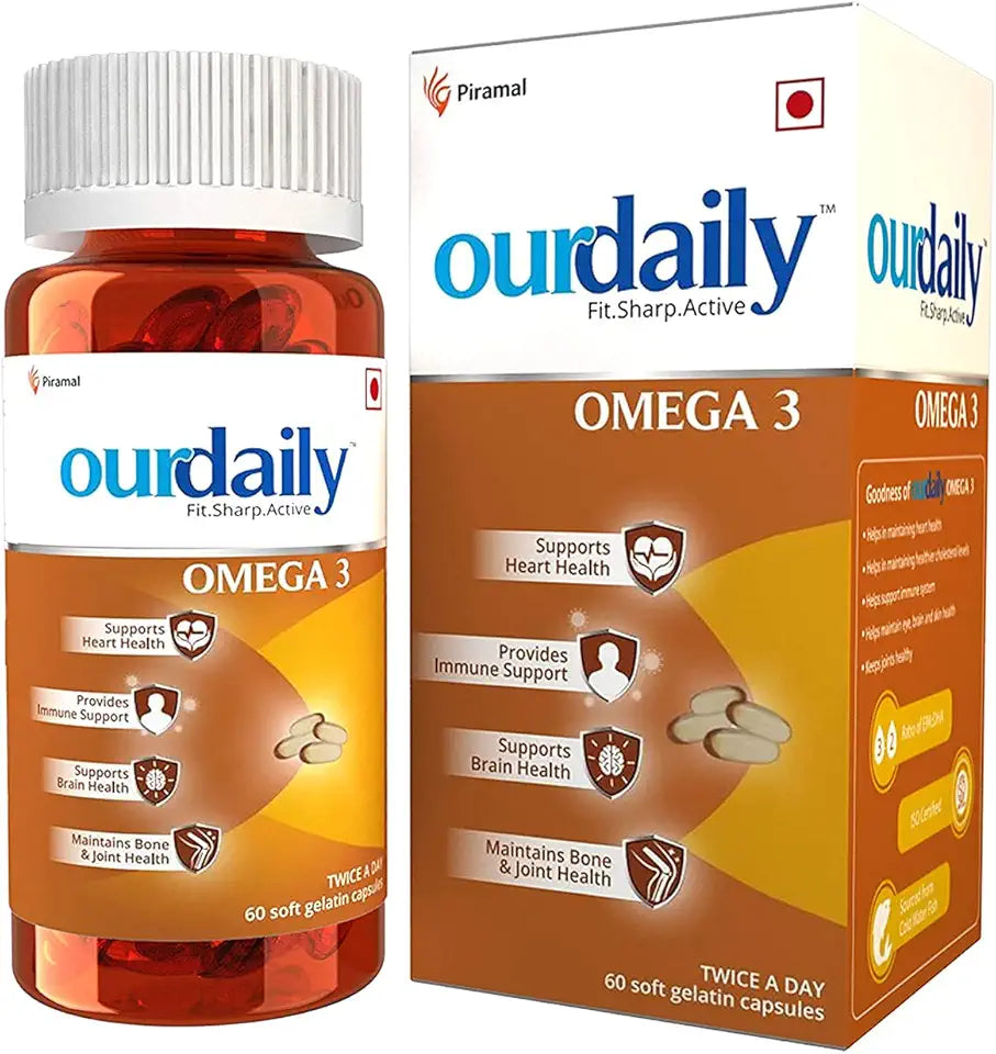Omega 3 Fish Oil 1000 mg 60 Softgel Capsules D2474