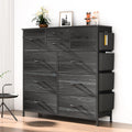 10 Drawer Fabric Dresser with Side Pockets and Hooks U779