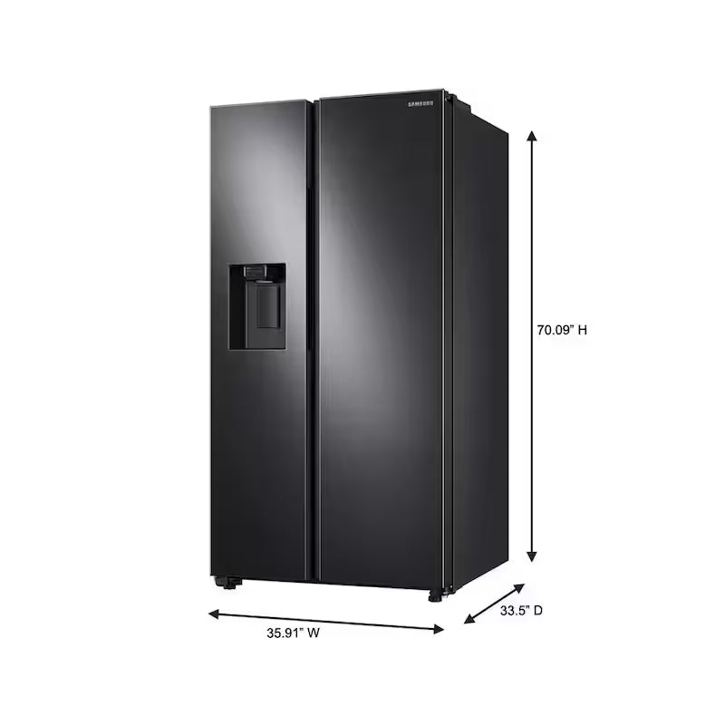 Side by Side Refrigerator in Black Stainless Steel Y3928