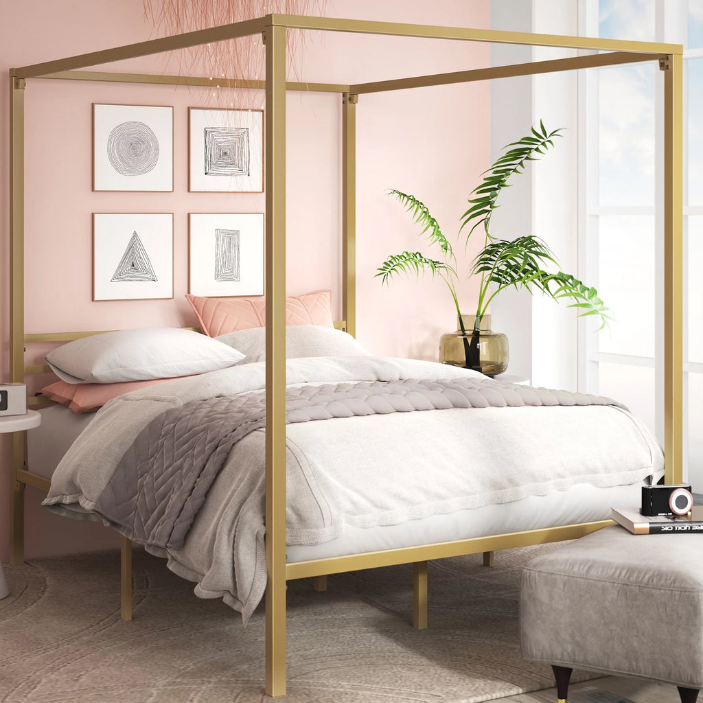 Queen Metal Canopy Platform Bed Frame P529630