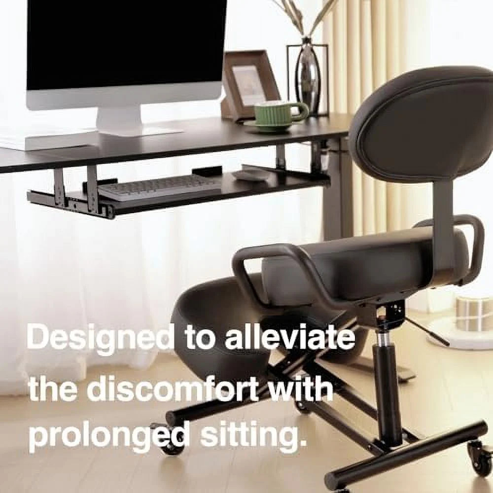 Adjustable Kneeling Chair with Backrest Black M6672