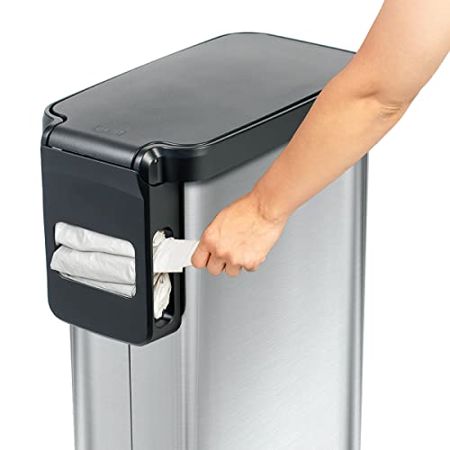 45 Liter Stainless Steel Slim Trash Can with Soft Close Lid R49077