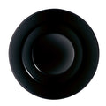 Black Glass Round Pasta Plate T360834