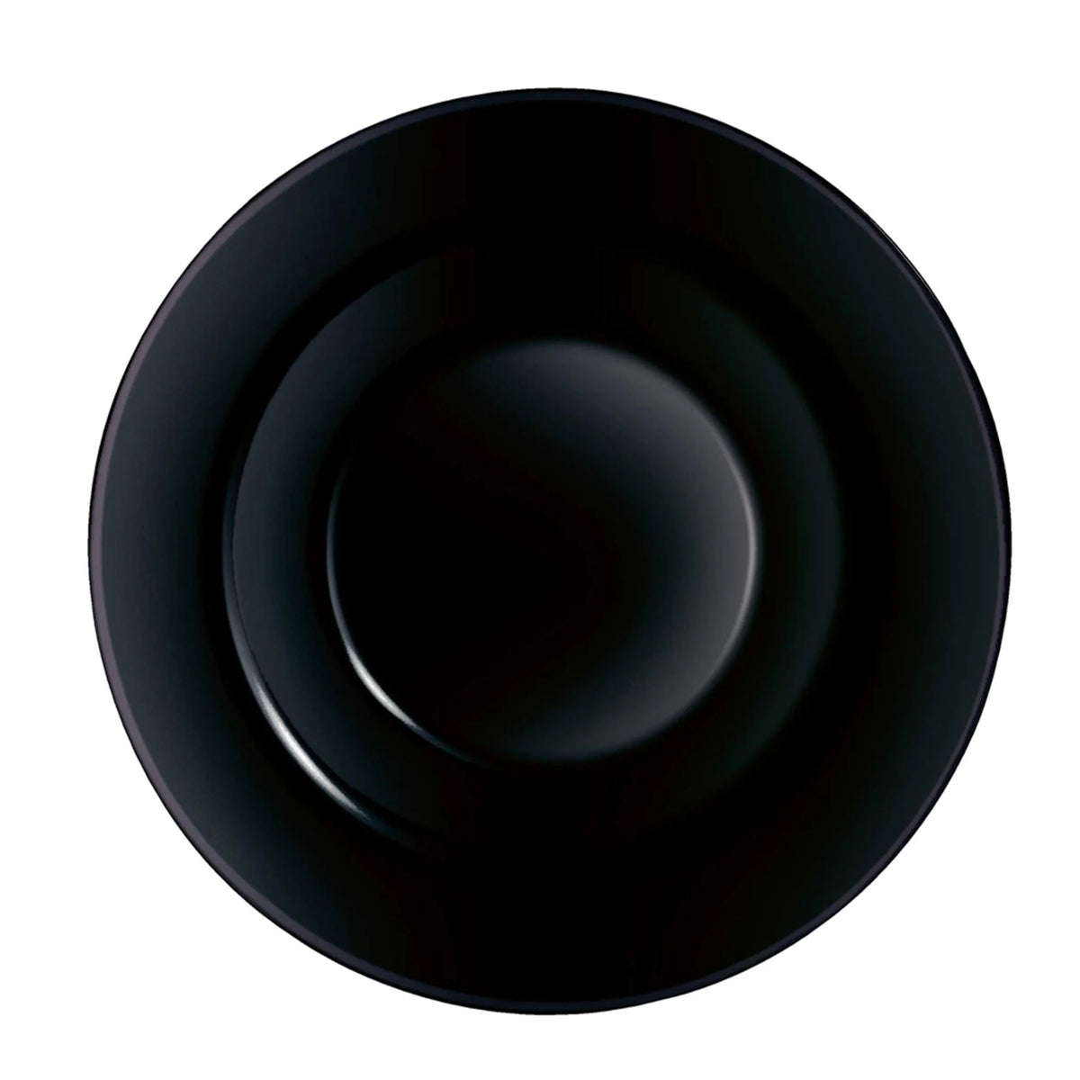 Black Glass Round Pasta Plate T360834