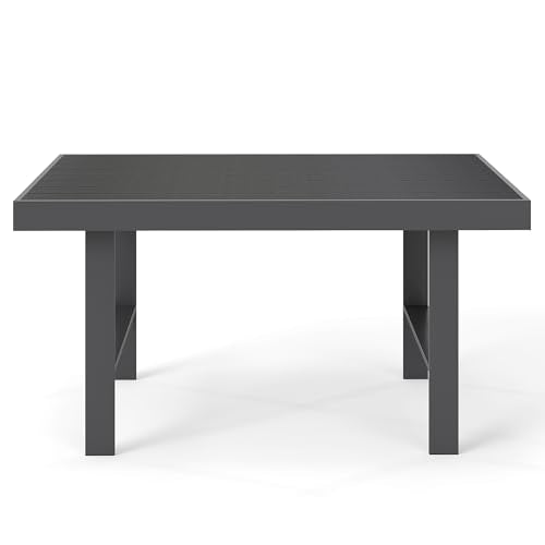 Aluminum Rectangle Metal Outdoor Coffee Table Black F76959
