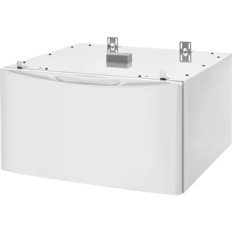 White Laundry Pedestal with Storage Drawer Z39369