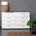 White 8 Drawer Double Dresser V865627