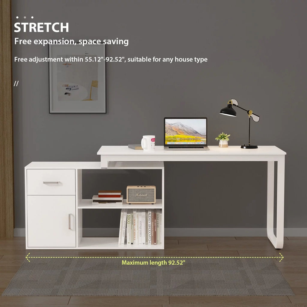 55" L Shaped Storage Computer Desk G898150