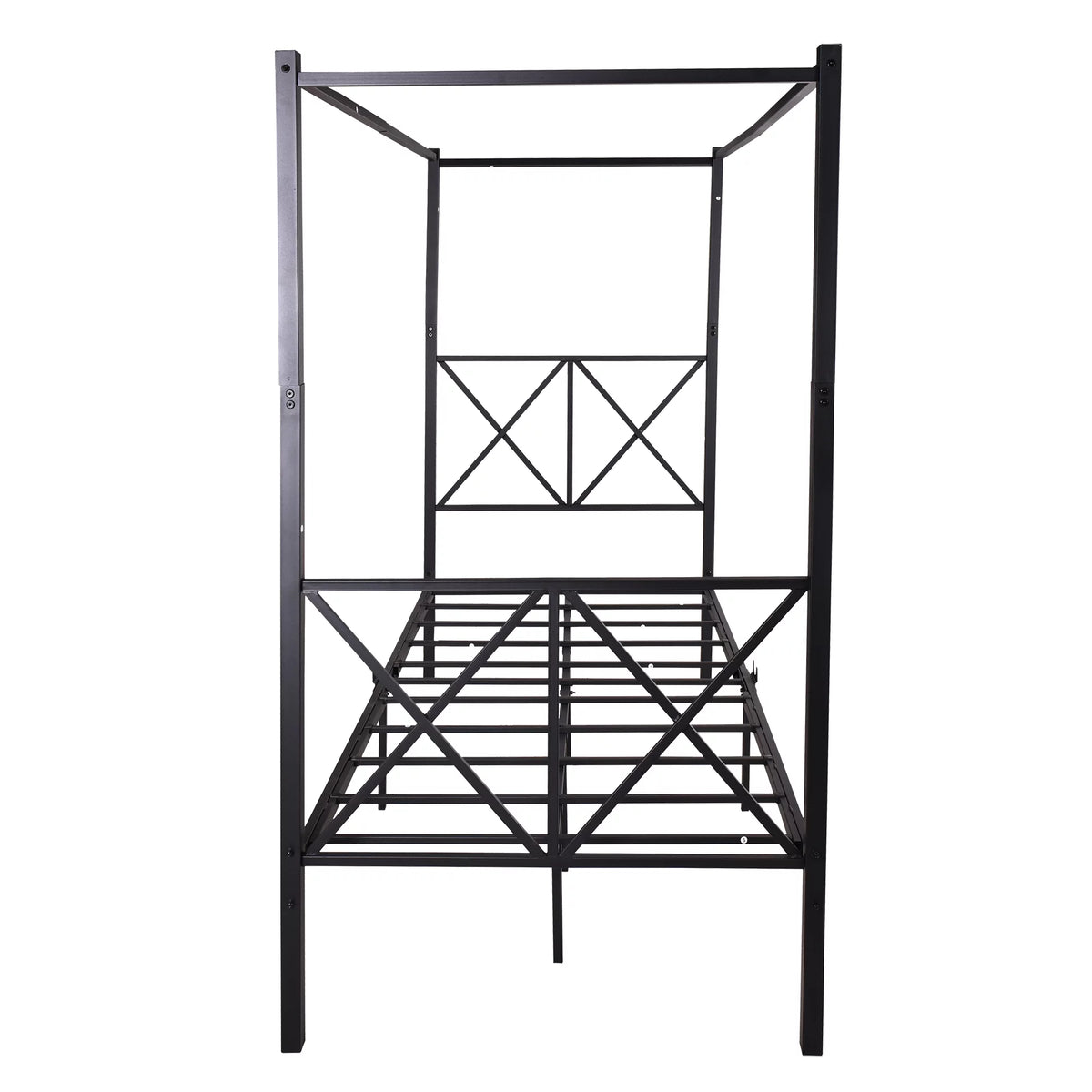 Black Twin Size Metal Canopy Platform Bed Frame W31648