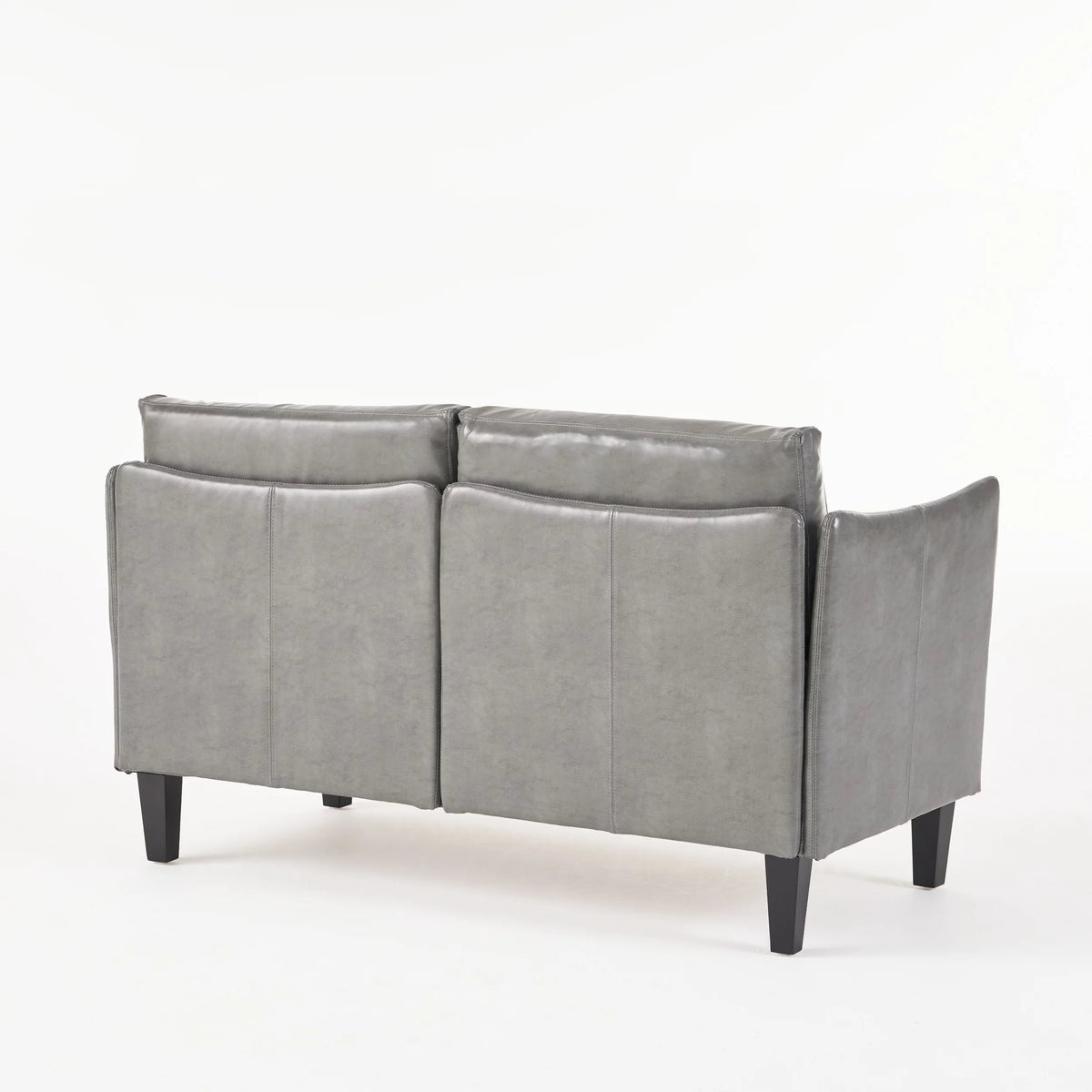 Gray Faux Leather Loveseat R868733