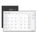 Recycled Ruled 14-Month Planner with Leatherette Cover, Black I204335